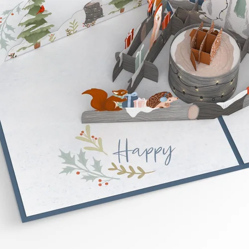 Vista 3 de Lovepop Tarjeta desplegable de Navidad para ella y él, tarjetas de felicitación navideñas 3D para niños, niñas, hombres y mujeres, animales