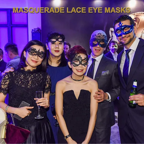 Vista 7 de Máscara de mascarada para mujer, máscara de encaje para Halloween, carnaval, Mardi Gras, disfraz de fiesta