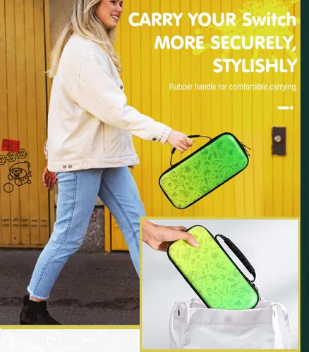 Vista 8 de TiMOVO Funda de transporte para Nintendo Switch modelo OLED 2021 y Switch, bolsa de almacenamiento de juegos de carcasa dura duradera, bolsa