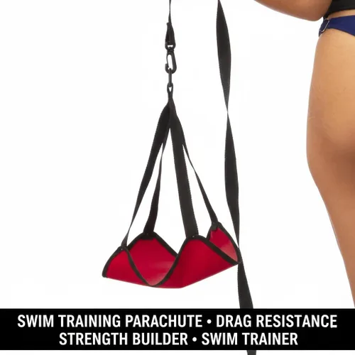 Vista 5 de Raíz de arrastre de natación – Cinturón de entrenamiento de paracaídas de resistencia a la natación para fuerza, velocidad y resistencia