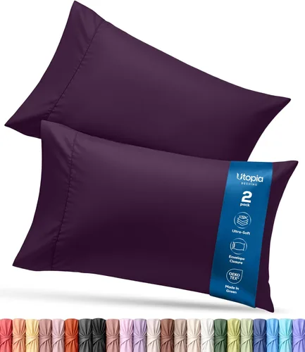 Vista 13 de Utopia Bedding - Juego de 2 fundas de almohada tamaño estándar, con cierre de sobre, tela de microfibra cepillada suave, resistentes al encogimiento