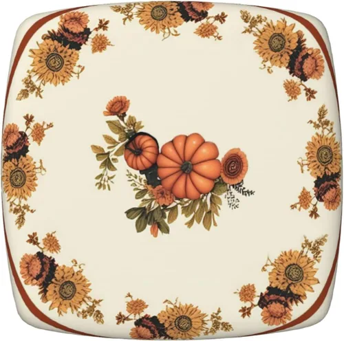 Vista 25 de Fundas de asiento cuadradas para silla de cocina con diseño floral de hojas de calabaza de otoño, de 16.9 pulgadas, dos piezas, funda de cojín