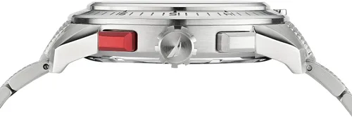 Vista 2 de Nautica Correa de acero inoxidable de cuarzo para hombre, plata, reloj casual 24 (Modelo NAPNSF113), Plateado