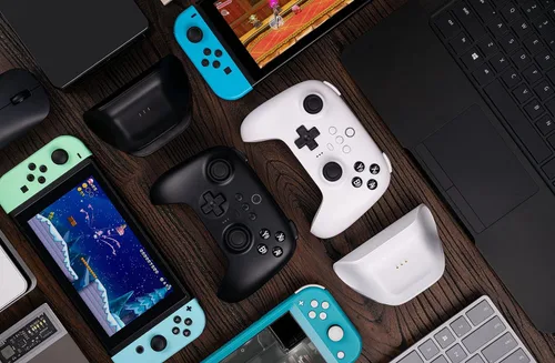 Vista 7 de 8Bitdo Ultimate Bluetooth Controller with Charging Dock, Wireless Pro Controller for Switch, Windows and Steam Deck (White)