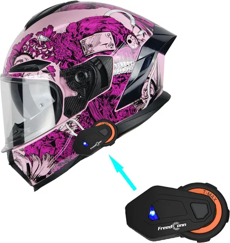 Vista 15 de 1Storm Casco Integral para Motocicleta DOT para Adultos, Motocicleta de Calle, Doble Visera, Protector Solar Interior con un Escudo Transparente Un