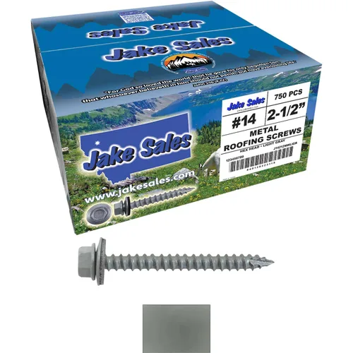 Vista 73 de TORNILLOS PARA TECHOS DE METAL #14: (250) Tornillos x 1" ABC GRIS Tornillo para techo de chapa metálica con cabeza hexagonal y arandela.