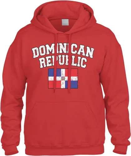 Vista 3 de Cybertela Sudadera con capucha con capucha y bandera de la República Dominicana desteñida Negro