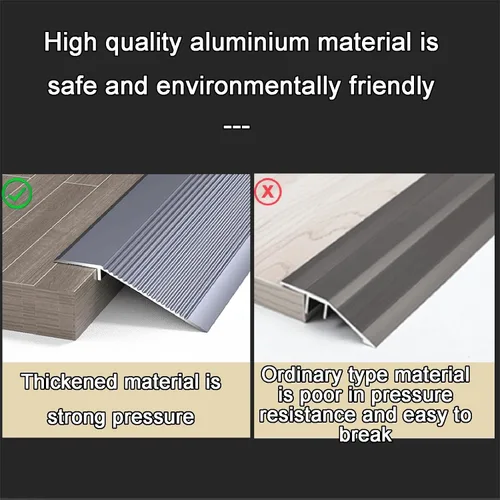 Vista 6 de Tiras autoadhesivas para cubrir el suelo, tira de umbral de transición de piso de aluminio de madera a azulejo, tira de puerta duradera y fácil