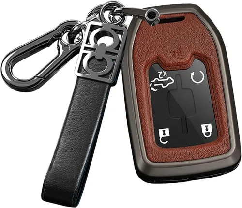 Vista 13 de ontto Funda para llave de coche con llavero de metal y piel sintética para Chevrolet Silverado Fit para GMC Sierra 1500 2500HD 3500HD Terrain Acadia