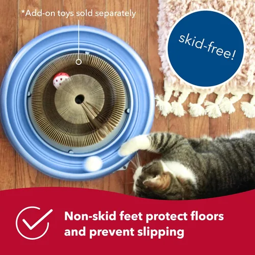 Vista 5 de Coastal Pet Turbo Scratcher Juguete para Gatos - Almohadilla Rascadora de Cartón para Gatos con Pista de Pelota de Juguete y Hierba Gatera