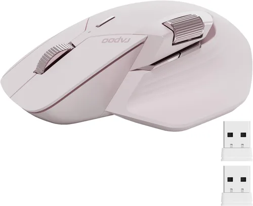 Vista 12 de Rapoo MT760Mini Ratón Inalámbrico Bluetooth - Bluetooth 5.0 y 2.4GHz Conexión Multi-Modo, Compatible con 4 Dispositivos, Tecnología M+ Cross Gris