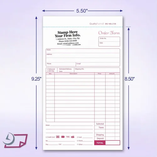 Vista 5 de NextDayLabels Formularios de pedido autocopiativos de 2 partes 5.5x8.5