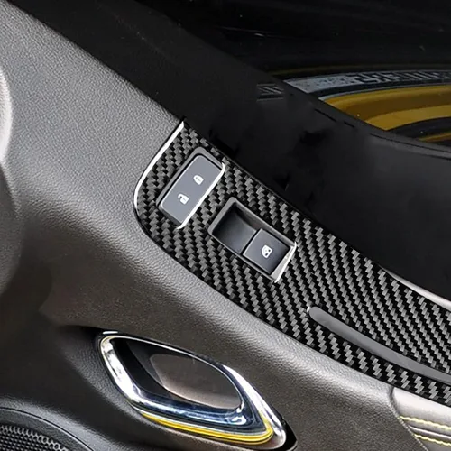 Vista 3 de Adhesivo de fibra de carbono suave de fibra de carbono para puerta interior de automóvil, botón de elevación, cubierta del interruptor, accesorios
