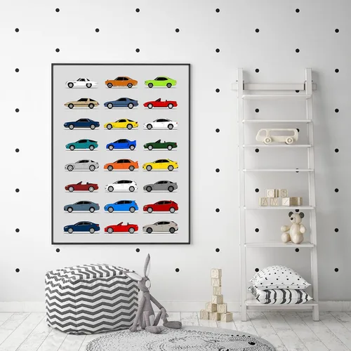 Vista 5 de Idea Network Póster hecho a mano compatible con Mazda impreso, arte de pared hecho a mano, decoración de lo mejor de Mazda Generations History