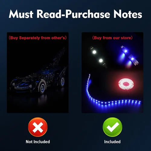 Vista 4 de BrickBling - Luz LED solamente, compatible con Lego Forever Batmobile