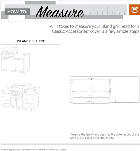 Vista 3 de Cubierta Classic Accessories para barbacoa empotrada, modelo Veranda Island , XS, Pebble