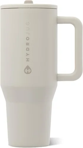Vista 48 de HydroJug Traveler - Botella de agua de 40 onzas con asa y pajita abatible - Cabe en portavasos, vaso resistente a fugas - Reutilizable, aislado