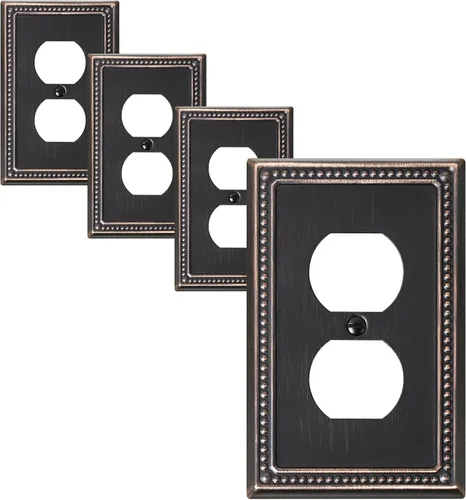 Vista 106 de Paquete de 2 cubiertas de placa de interruptor de luz de doble palanca, cubiertas decorativas de placa de doble interruptor Pearls, placa de pared