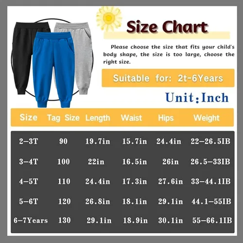 Vista 2 de Boy's 2-Pack Pants, Toddler Cotton Pull on Jogger, Kids Dinosaur Drawstring Elastic Sweatpants