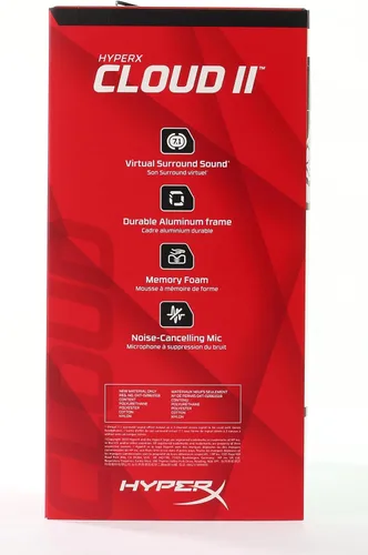 Vista 14 de HyperX Cloud II - Auriculares para videojuegos, sonido envolvente 7.1, almohadillas de espuma viscoelástica, marco de aluminio, con micrófono
