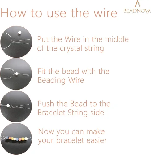 Vista 3 de BEADNOVA Cuerda de pulsera de 0.024 in de alambre transparente para manualidades para hacer joyas, hilo elástico (328.1 ft)