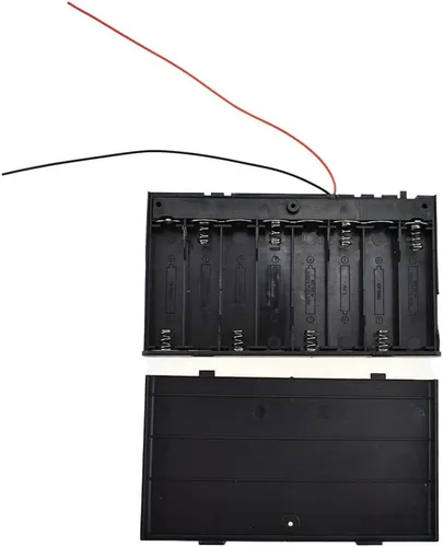 Vista 30 de HAHIYO Paquete de soporte de batería AA de 1.5 V con cubierta resistente de alambre, resortes flexibles, interruptor integrado, baterías, caja