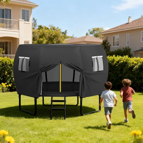 Vista 7 de COSHNIBI Cubierta redonda para cama elástica al aire libre, tienda de campaña de 8 pies, adecuada para cama elástica redonda de 6 postes curvos