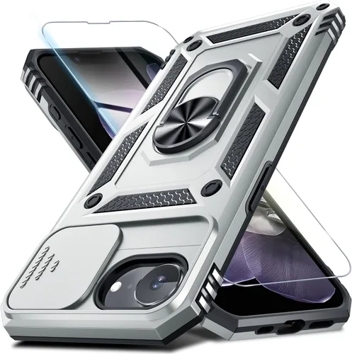 Vista 112 de Janmitta Funda para iPhone 8 Plus/7 Plus/6 Plus, Cubierta de Teléfono con Cubierta Deslizante Integrada para Lente de Cámara + Protector