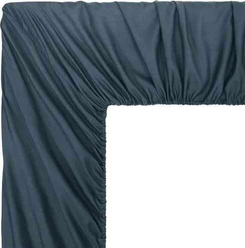 Vista 8 de Chezmoi Collection Solid China Blue - Juego de sábanas de sarga de algodón 100% de 250 hilos, tamaño Queen, 4 piezas, suaves, transpirables, lisas