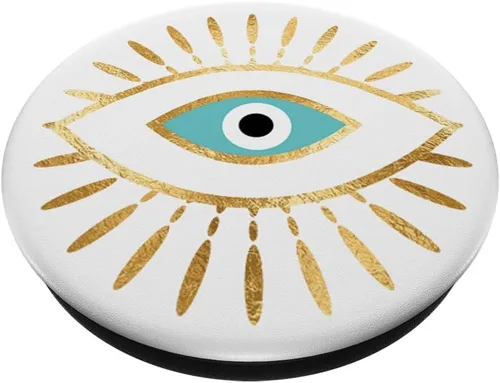 Vista 2 de Gold Lash and Teal Evil Eye Greek Mati PopSockets PopGrip: agarre intercambiable para teléfonos y tabletas PopSockets estándar PopGrip