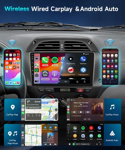 Vista 4 de Radio de coche Android 15 para Toyota RAV4 2001 2002 2003 2004 2005 2006
