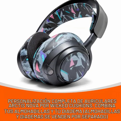 Vista 4 de WC Placas laterales para Arctis Nova Pro Wireless, Pro Wired y Nova Elite Negro de los 90