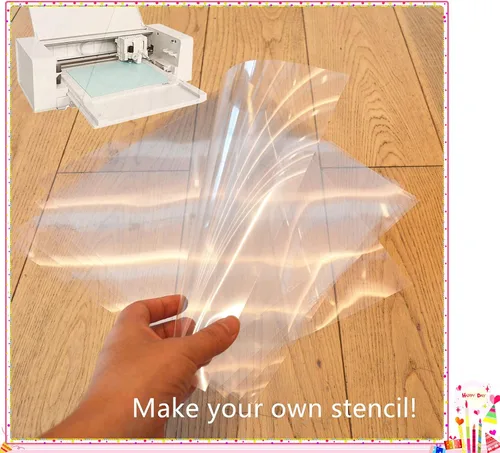 Vista 7 de Paquete de 15 plantillas en blanco de 4 mil 12 pulgadas por 12 pulgadas para vinilo Cricut, Silueta, material de plantilla de manualidades