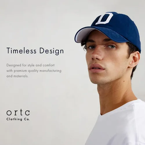 Vista 3 de ORTC - Gorra de béisbol clásica con correa de cuero, 100% algodón cepillado, talla única, para hombres y mujeres
