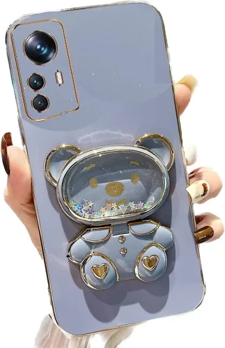 Vista 54 de Miagon Bear - Funda con soporte para espejo para Xiaomi Redmi A1, Quicksand Glitter Electroplated Soft TPU Protector Slim a prueba de golpes