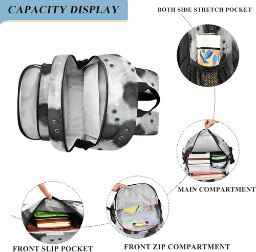 Vista 4 de senya Mochila para niños y niñas, mochila de calavera pirata dorada, mochila para estudiantes, mochila para escuela, primaria, adolescentes, Gato