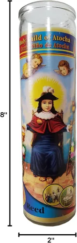 Vista 3 de Vela devocional del pilar de oro del Santo Niño de Atocha (Santo Nino de Atocha)