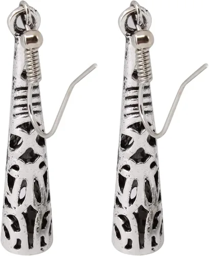 Vista 9 de Guoshang - Aretes colgantes estilo bohemio de plata vintage para mujer, diseño de tótem