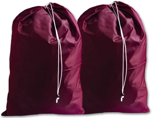 Vista 29 de Bolsa de lavandería grande morada con cordón y cierre de bloqueo Morado
