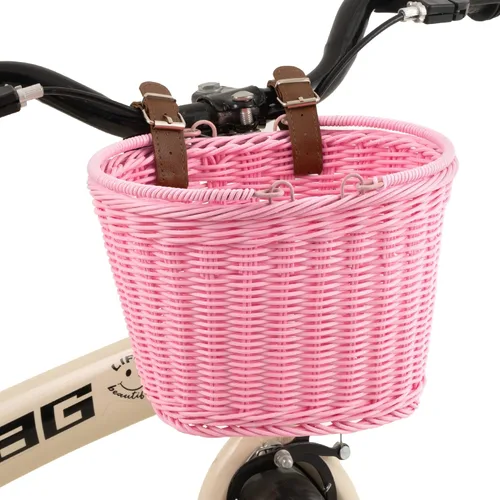 Vista 16 de Cesta de bicicleta para niños, canasta delantera para bicicleta para niños, pequeña cesta de mimbre para niños y niñas, cesta pequeña de mimbre
