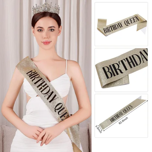 Vista 36 de Tiara para mujer, coronas de reina de cristal, tiaras de princesa con diamantes de imitación, accesorios para el cabello real perfectos para Plateado
