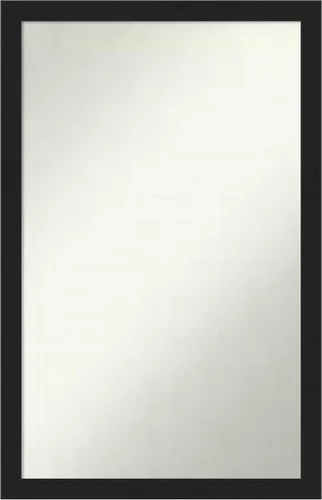Vista 74 de Amanti Art Espejo de baño negro para sobre fregadero, 22 x 22 pulgadas, espejo de tocador cuadrado estrecho negro Avon, marco de madera casual