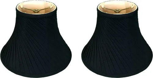 Vista 11 de Royal Designs - Pantalla básica para lámpara, diseño de pliegues retorcidos, 6 x 12 x 9 pulgadas, negro/oro, BS-717-12BLKGL