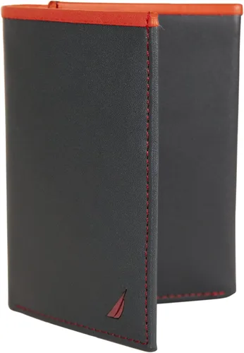 Vista 67 de Nautica Men's Trifold Wallet RFID Blocking Protection ID Window Card Slots Genuine Leather Durable
