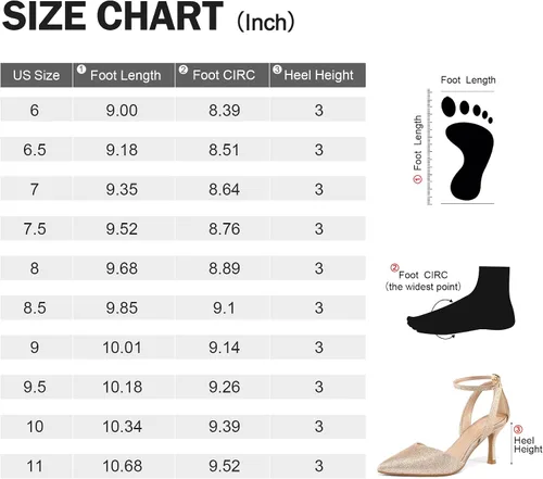 Vista 5 de mysoft Zapatos de tacón bajo puntiagudo para mujer, tacón de aguja con correa en el tobillo, puntera cerrada, sandalias de vestir para bodas