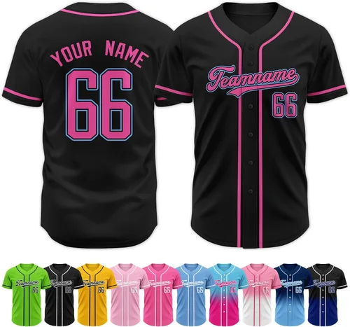 Vista 33 de Custom Baseball Jersey Stitched Personalized Name Number Baseball Shirts Sports Uniform for Men Women Boy