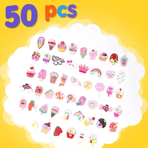 Vista 2 de Adorables dijes de zapatos favoritos para niñas que se adaptan a decoraciones de zapatos zuecos pines de zapatos ideales para niñas niños y mujeres