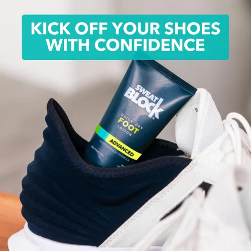 Vista 2 de SweatBlock Loción antitranspirante para pies, eliminador de olores de pies