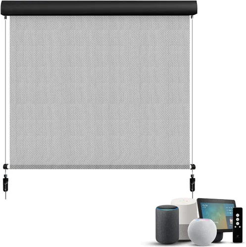 Vista 18 de SmartWings Persianas motorizadas para exteriores para patio, compatibles con materia, Homekit, Z-Wave, Alexa, Google, persianas enrollables 1% Beige