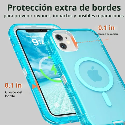 Vista 6 de Follaroma Funda para iPhone 11, Compatible con MagSafe, Fundas de Teléfono de Protección Resistente a Prueba de Golpes de Servicio Pesado